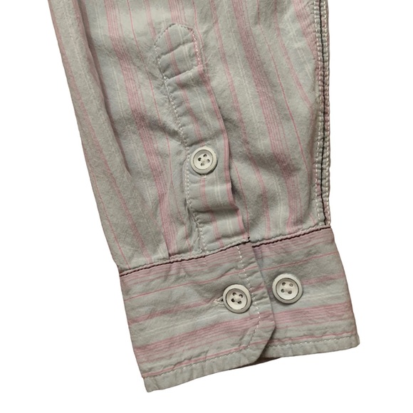 Carbon 2 Cobalt Shirt Mens Size L Long Sleeve Button Pockets Gray Pink Striped - Picture 4 of 5